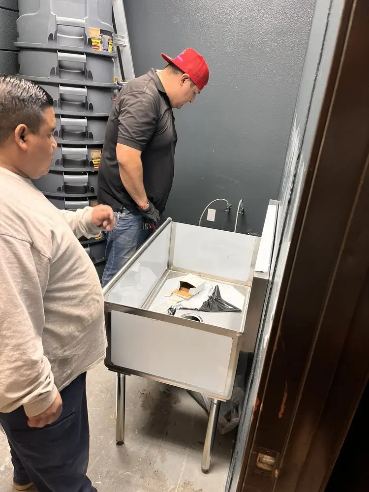 Commercial plumbing and sink installation in Downey